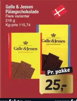 Fakta Tyskland Galle & Jessen Pålægschokolade Flere varianter tilbud
