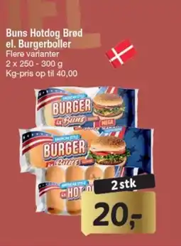 Fakta Tyskland Buns Hotdog Brød el. Burgerboller Flere varianter tilbud
