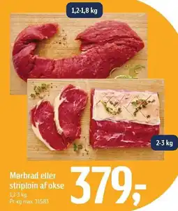 Føtex Mørbrad eller striploin af okse 1,2-3 kg tilbud