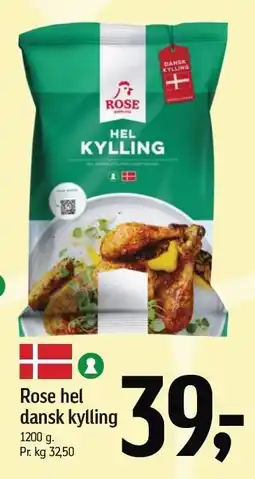 Føtex Rose hel dansk kylling 1200 g tilbud
