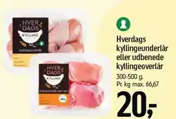Føtex Hverdags kyllingeunderlår eller udbenede kyllingeoverlår 300-500 g tilbud