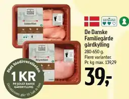 Føtex De Danske Familiegårde gårdkylling 280-650 g tilbud