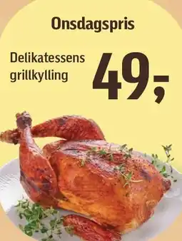 Føtex Onsdagspris Delikatessens grillkylling tilbud