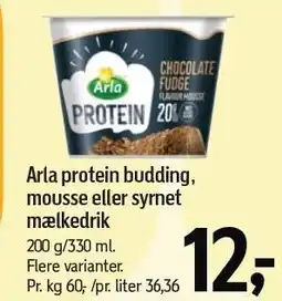 Føtex Arla protein budding mousse eller symet mælkedrik tilbud
