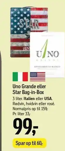 Føtex Uno Grande eller Star Bag-on-Box tilbud