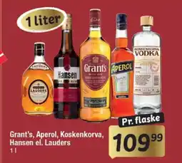 Fakta Tyskland Grant's, Aperol, Koskenkorva, Hansen el. Lauders tilbud