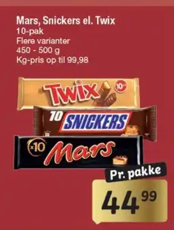 Fakta Tyskland Mars, Snickers el. Twix tilbud