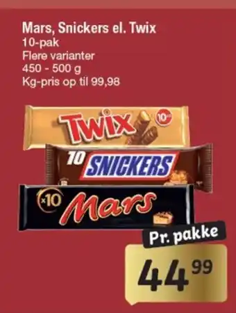 Fakta Tyskland Mars, Snickers el. Twix tilbud