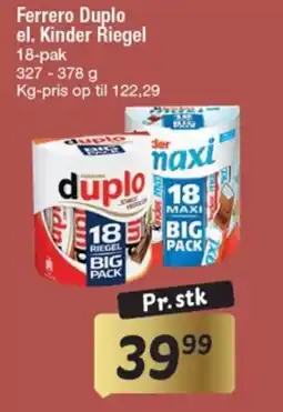 Fakta Tyskland Ferrero Duplo el. Kinder Riegel 18-pak tilbud