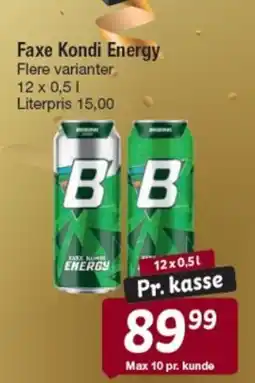 Fakta Tyskland Faxe Kondi Energy Flere varianter tilbud