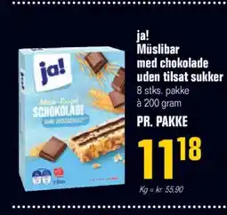 Otto Duborg Ja! müslibar med chokolade uden tilsat sukker tilbud