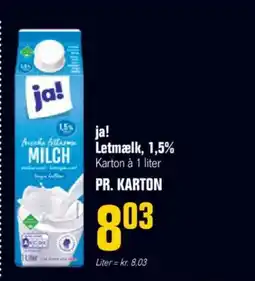 Otto Duborg Ja! letmælk, 1,5% karton à 1 liter tilbud