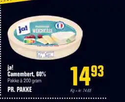 Otto Duborg Ja! camembert, 60% pakke à 200 gram tilbud