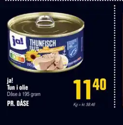 Otto Duborg ja! Tun i olie Dåse à 195 gram tilbud