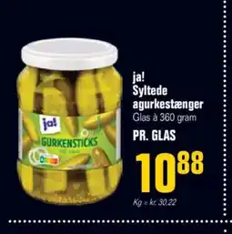 Otto Duborg ja! Syltede agurkestænger Glas à 360 gram tilbud