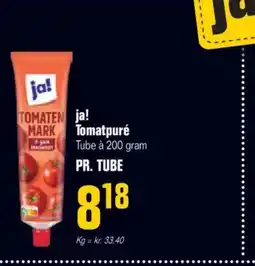 Otto Duborg ja! Tomatpuré Tube à 200 gram PR. TUBE tilbud