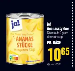 Otto Duborg ja! Ananasstykker Dåse à 340 gram drænet vægt tilbud