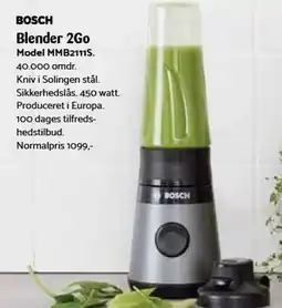 Kop & Kande BOSCH Blender 2Go Model MMB2111S tilbud