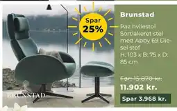 Erling - Christensen Brunstad Paz hvilestol Sortlakeret stel tilbud