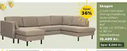 Erling - Christensen Skagen U-sofa med open- end og chaiselong tilbud