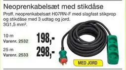 Harald Nyborg Neoprenkabelsæt med stikdåse tilbud