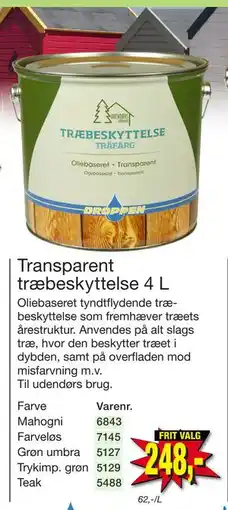 Harald Nyborg Transparent træbeskyttelse 4 L tilbud