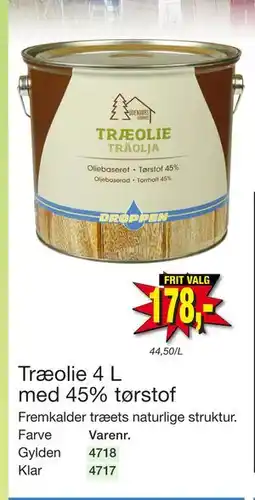 Harald Nyborg Træolie 4 L med 45% tørstof tilbud