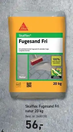 Johannes Fog Skaæflex Fugesand Fri natur 20 kg tilbud