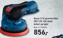 Johannes Fog Bosch 12 V excentersliber GEX 12V-125, eklsl. batteri og lader tilbud