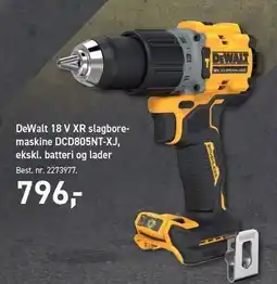 Johannes Fog DeWalt 18 V XR slagboremaskine DCD805NET-XJ, ekskl. batteri og lader tilbud