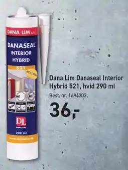 Johannes Fog Dana Lim Danaseal Interior Hybdri 521, hvid 290 ml tilbud