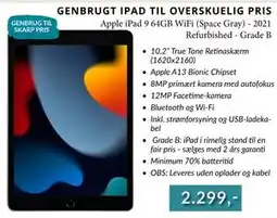 CBC Apple iPad 9 64GB WiFi (Space Gray) - 2021 Refurbished - Grade B tilbud