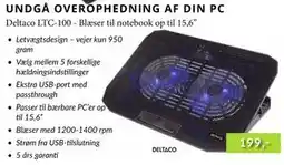 CBC Deltaco LTC-100 - Blæser til notebook op til 15,6” tilbud