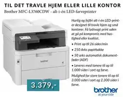 CBC Brother MFC-L3760CDW - alt-i-én LED-farveprinter tilbud