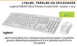 CBC Logitech MK295 Silent Wireless Combo hvid - tastatur + mus tilbud