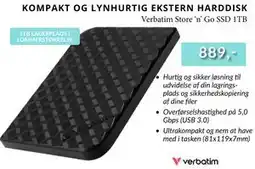 CBC Verbatim Store ‘n’ Go SSD 1TB tilbud