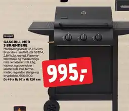 jem & fix GRILLEXPERT GASGRILL MED 3 BRÆNDERE tilbud