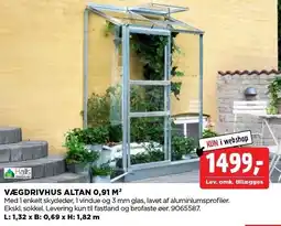 jem & fix HALLS VÆGDRIVHUS ALTAN 0,91 M2 tilbud