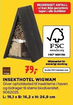 jem & fix WILD INSEKTHOTEL WIGWAM tilbud