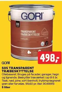 jem & fix GORI 505 TRANSPARENT TRÆBESKYTTELSE tilbud