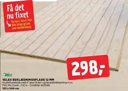 jem & fix SELEX BEKLÆDNINGSPLADE 12 MM tilbud