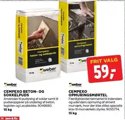 jem & fix CEMPEXO BETON- OG SOKKELPUDS ELLER OPMURINGSMØRTEL tilbud