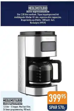Imerco Bistro kaffemaskine tilbud