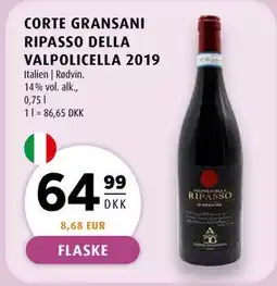 Scandinavian Park CORTE GRANSANI RIPASSO DELLA VALPOLICELLA 2019 tilbud