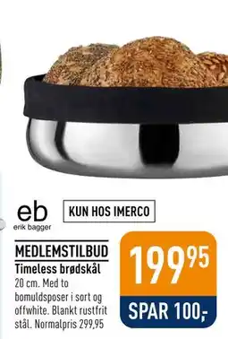 Imerco Timeless brødskål tilbud