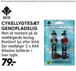 Bilka CYKELLYGTESÆT GENOPLADELIG tilbud
