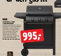 jem & fix GASGRILL MED 3 BRÆNDERE tilbud