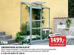 jem & fix VÆGDRIVHUS ALTAN 0,91 M² tilbud