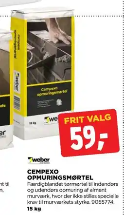 jem & fix CEMPEXO OPMURINGSMØRTEL tilbud