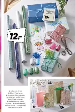 Bilka Ballonmix, Gavepapir, Kort med kuvert, Gaveposer med velcro eller Gaveposer med hank tilbud
